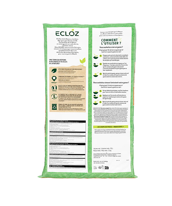 Terreau gazon - caractéristiques