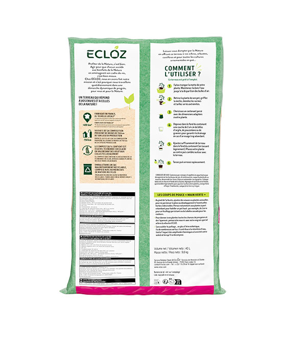 Terreau arbres - pots et bacs - Caractéristiques